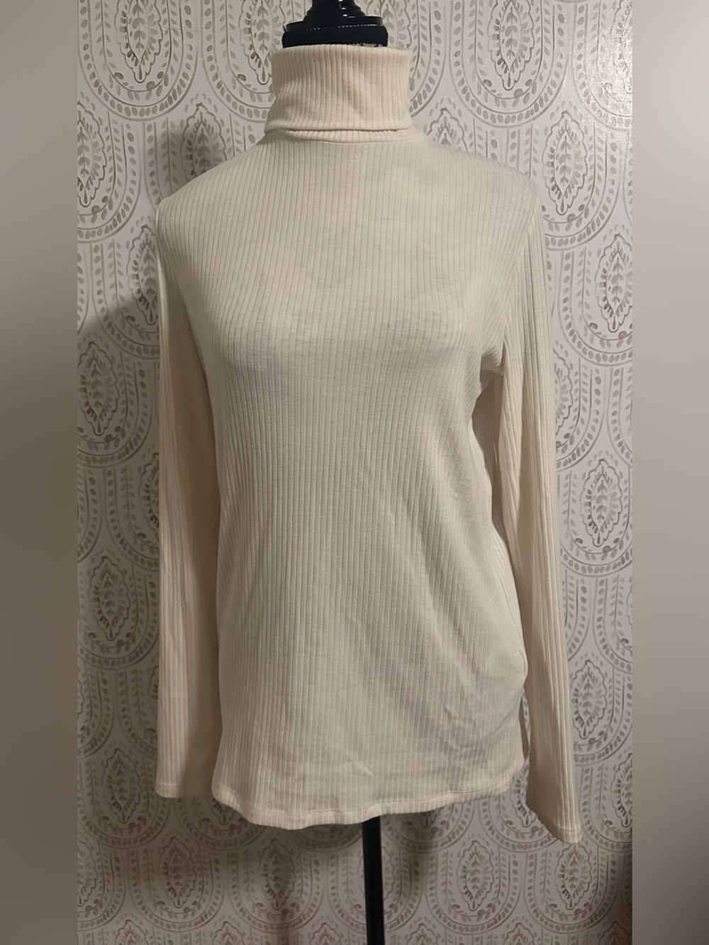 Madewell Cream Ribbed Turtleneck Long Sleeve Top - only worn once